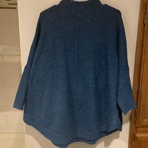 Blue poncho sweater
